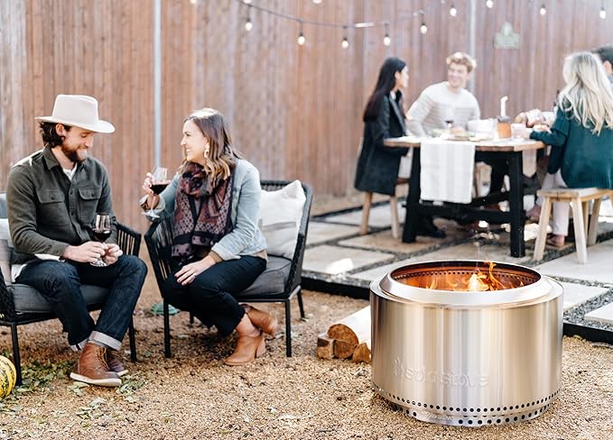 Solo Stove Yukon Big Yard Bundle 2.0 | Incl. Yukon Smokeless Fire Pit with Stand Shelter Shield Portable for Wood Burning Removable Ash Pan Stainless Steel H: 19.8in x Dia: 27in 50.85lbs