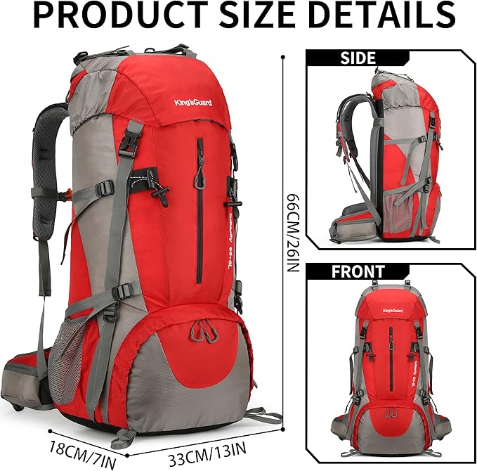 70L Camping Hiking Backpack with Rain Cover Waterproof Backpacking Backpack for Hiking Treeking Climbing Outdoor