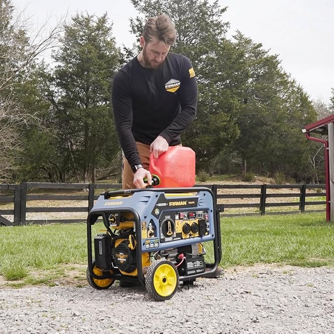 FIRMAN T04073 Tri Fuel Portable Generator 5000W Gas 4000W Running 4500W Propane 4000W Natural Gas Electric Start 120/240V CO Alert Low Oil Shut Off for Home RV Backup Camping Outdoor Power