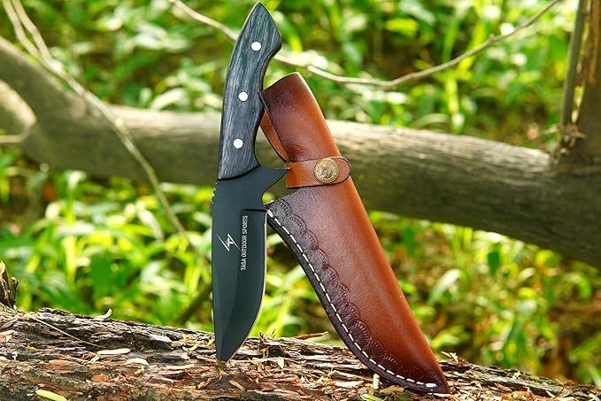 Fixed Blade Knife – Tracker Hunting Knife With Sheath - Tactical Survival Knife For Men - Full Tang High Carbon Steel - For Camping and Outdoor Use