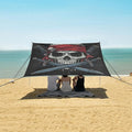 ALAZA Pirate Skull Wearing A Red Bandana with Crossed Swords Beach Tent Sun Shelter Portable Canopy Sunshade for Outdoor Camping Picnics Backyard Fun 10x9 ft