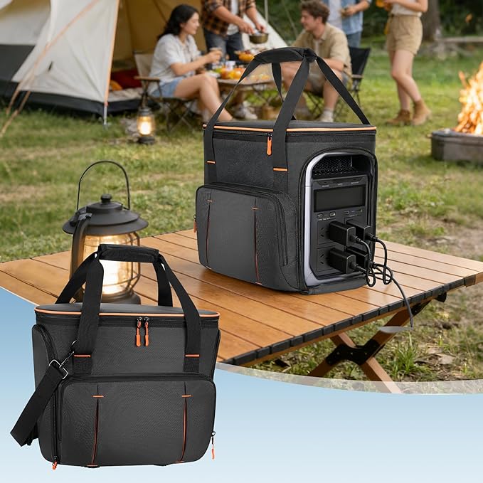 Power Station Carry Bag Compatible with ECOFLOW DELTA 3 Classic/DELTA 3 Plus/Dleta 3 Portable Carrying Bag with pocket &amp Portable Opening with Carry Handle &amp Adjustable Shoulder Strap