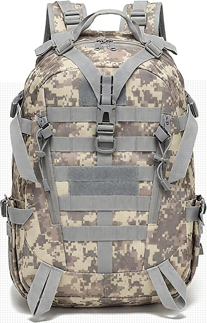 aiGear 25L Waterproof Tactical Backpack - Military Molle Assault Backpack for Men 3-Day Combat Backpack with Water Bottle Holder(25L ACU)