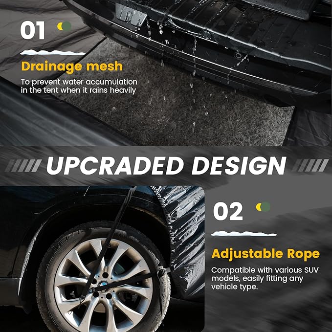 WildFinder SUV Tent Rectangle Car Tent for Family Waterproof &amp Windproof for Car Camping Large Camping Tents with Storage Bag SUV Van Jeep