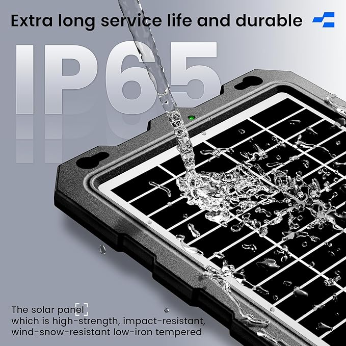 POWOXI-9W-Solar-Battery-Trickle-Charger-Maintainer -12V Portable Waterproof Solar Panel Trickle Charging Kit for Car Motorcycle Boat Marine RV Trailer Powersports Snowmobile etc.
