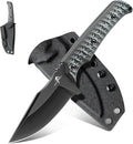 Purple Dragon Fixed Blade Knife - Full Tang Hunting Knife Forged from a Single Piece of D2 Steel - Camping Knives with G10 Handle and Kydex Sheath - Outdoor Gift for Men - Gray