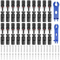 50PCS Solar Connectors 25 Pairs with 2 Pack Wrenches - IP67 Waterproof 1000V 30A Male/Female Multi-Contact 4 Connectors for 2.5/4/6mm Solar Panels