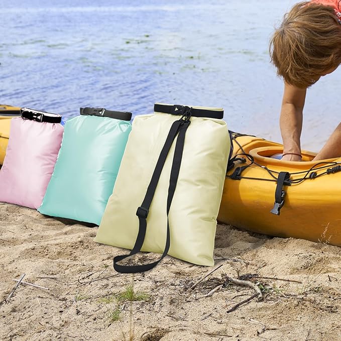 Shappy 6/12 Pcs Waterproof Dry Bags Lightweight Outdoor Waterproof Dry Stuff Sacks 15/8/5/4/3/2 L and Long Adjustable Shoulder Strap for Kayaking Rafting Boating Hiking Camping