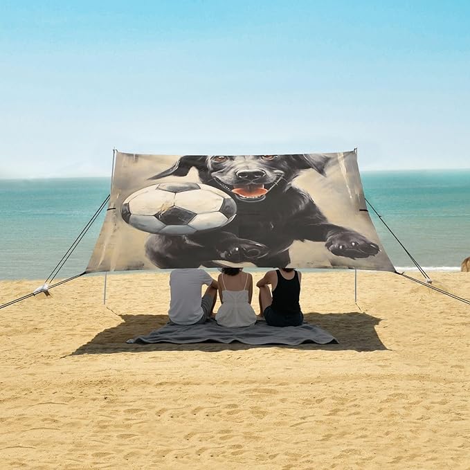 ALAZA Dog Play Football Beach Tent Sun Shelter Portable Canopy Sunshade for Outdoor Camping Picnics Backyard Fun 10x9 ft