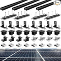 Tandefio Solar Panel Mounting Kit for 4-5 Solar Panels Panel Kit for Shingle Roof Adjustable with Clamps L Shape Brackets 88 Inch Rails(Black)