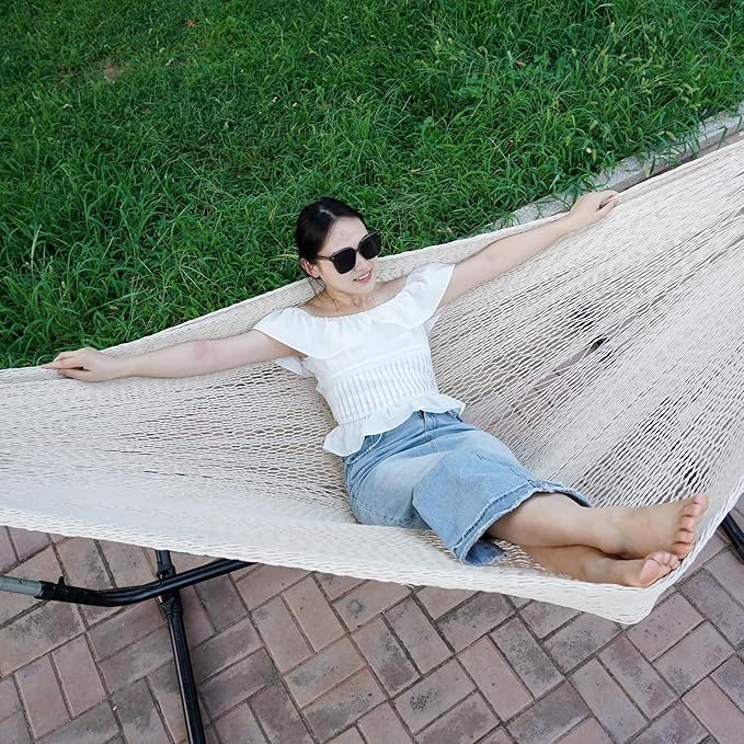 Handwoven Mayan Hammock - Portable Family Hammock with Carry Bag Matrimonial Size Multi-Color Handmade Hammock for Travel Camping Backyard Porch Outdoor or Indoor Use
