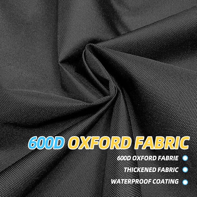 Generator Cover 600D Polyester Heavy-Duty Waterproof Generator Cover for 7.5–22kW Home Standby Generators — Windproof Zippered/Elastic Hem Design Black