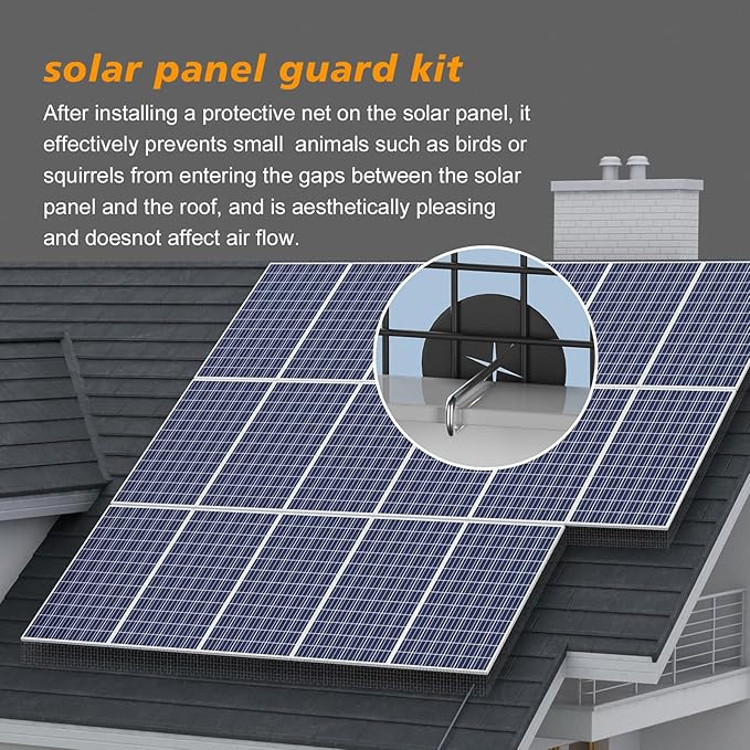 Solar Panel Bird Proof Cover Black Heavy-Duty PVC 1/2 inch 6in * 50FT Bird Proof Rolling net kit Solar Panel Animal Protection Device can Prevent Pigeons and Birds from Entering The Room