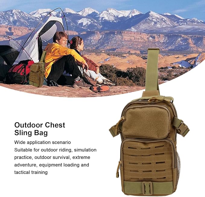 Outdoor Chest Sling BagPack for Camping TravelingWaterproofMultifunction