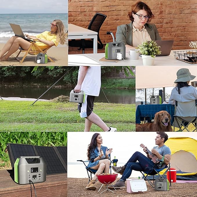 EnginStar Portable Power Station 150W 155Wh Power Bank with 110V AC Outlet 6 Outputs External Battery Pack Portable Backup Battery Laptop Charger with LED Light for Home Camping