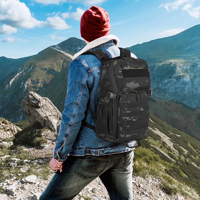 HUNTVP 25L &amp 35L Tactical Backpack Military MOLLE Bag Army Tactical Laptop Backpack 3 Day Pack Military Gear Camping Hiking Outdoor Rucksack Camo