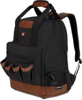 SwissGear Tool Bag Backpack Fits Up to 15-Inch Laptop Work Pack Black/Brown Canvas