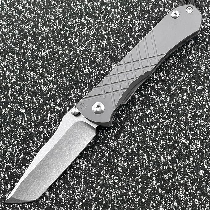 Chris Reeve Umnumzaan Titanium Handle Double Row Ceramic Bearing EDC Tool Folding Knife (Tando Blade)