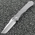 Chris Reeve Umnumzaan Titanium Handle Double Row Ceramic Bearing EDC Tool Folding Knife (Tando Blade)
