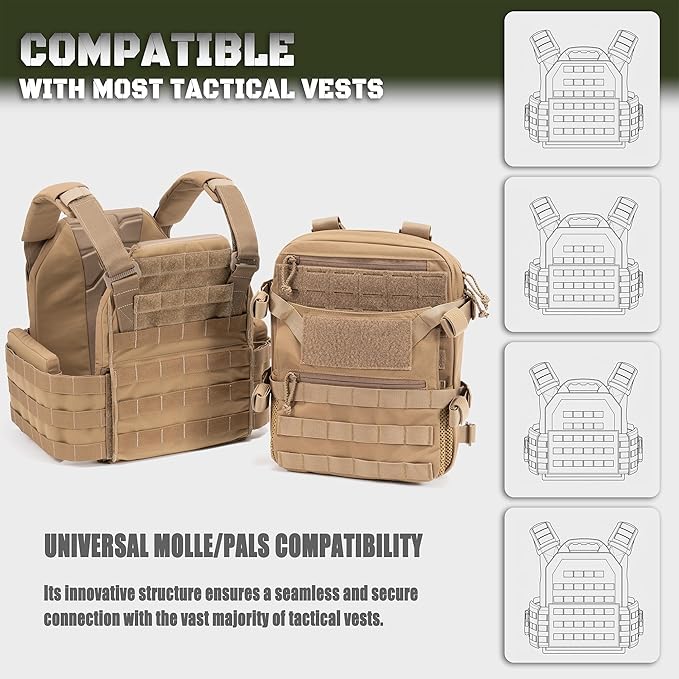 ABP Tactical MOLLE Hydration Backpack Military Assault Vest Back Panel Pack for Men Training Hiking Airsoft with 2.5L Bladder