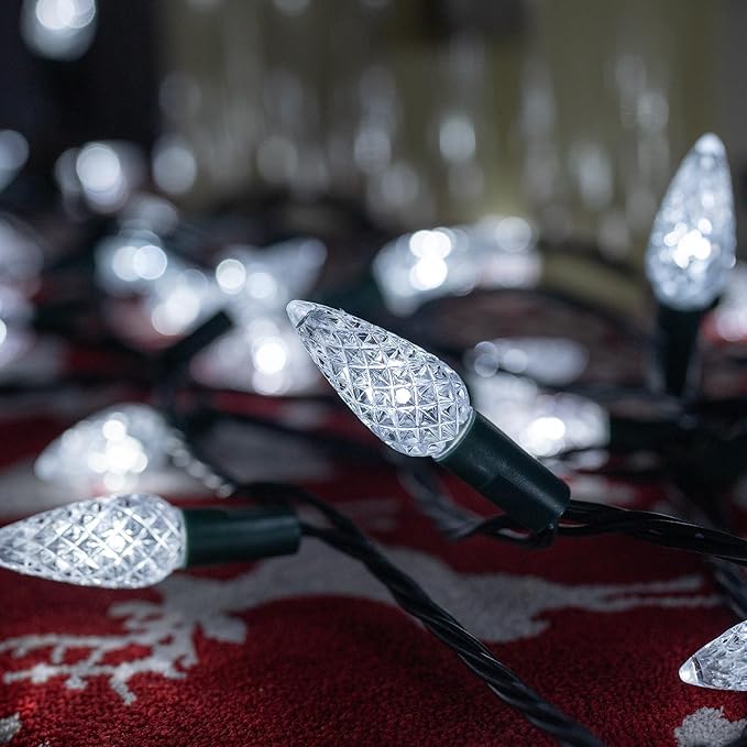 Dazzle Bright C6 Christmas String Lights 200 LED 66 FT Waterproof Connectable String Lights with Timer 8 Modes Christmas Lights for Indoor Outdoor Home Garden Yard Xmas Tree Decoration (White)