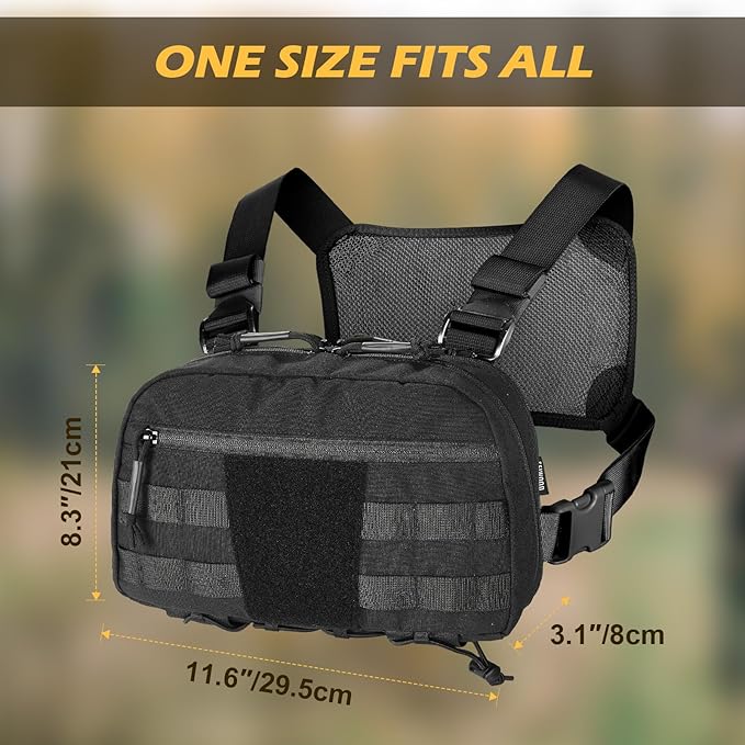 Tactical Chest Pack Bag Molle EDC Pouch Bag with CCW Compartment Adjustable Strap Workouts Fishing Hunting