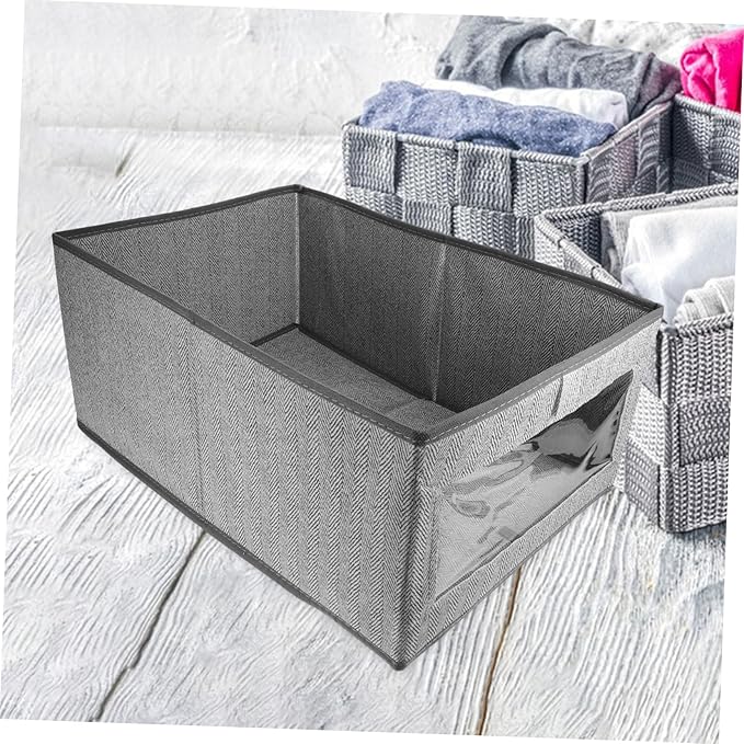 2pcs Foldable Bins Woven Storage Boxes Open Closet Organizer Clothes Storage Case Window Easy to Move Bedroom Containers