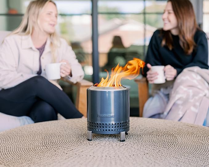 Solo Stove Mesa XL 7 Inch Tabletop Fire Pit with Stand - Smokeless Stainless Steel Fire Pit for Camping Outdoor &amp Patio- Wood Burning or Pellet Fueled Portable Bonfire 2.3lbs Gunmetal