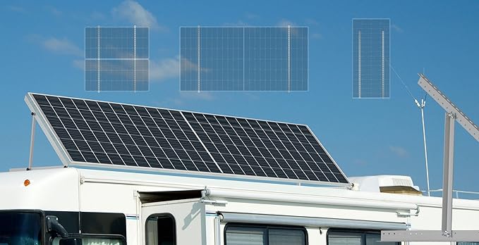 Renogy 50in Mounting Brackets  Adjustable Solar Panel Mount with with Foldable Tilt Legs – Compatible with Flat Surfaces Supports Up to 320W Over 160W Renogy N-Type Panels or 2 x 100W Panels