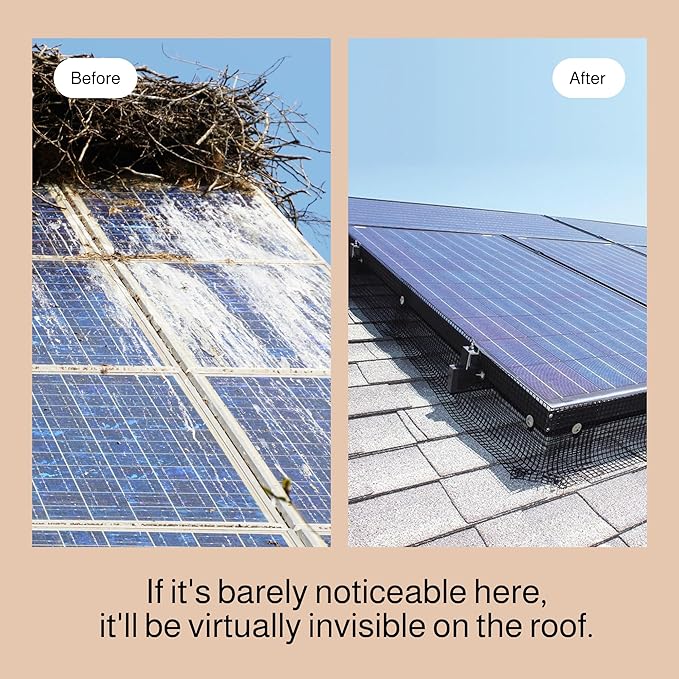 MaPorch Solar Panel Squirrel Netting - PVC Coated Galvanized Steel Mesh - 6 in x 50 ft Black Under Fence Barrier Mesh - Squirrel Wire Guard &amp Bird Netting Solar Panel Protection &amp Garden Fen