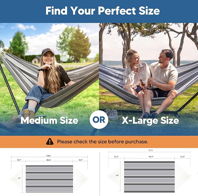 SUNCREAT Hammocks for Outside Portable Heavy Duty Tree Hammock Dark Gray &amp Light Gray