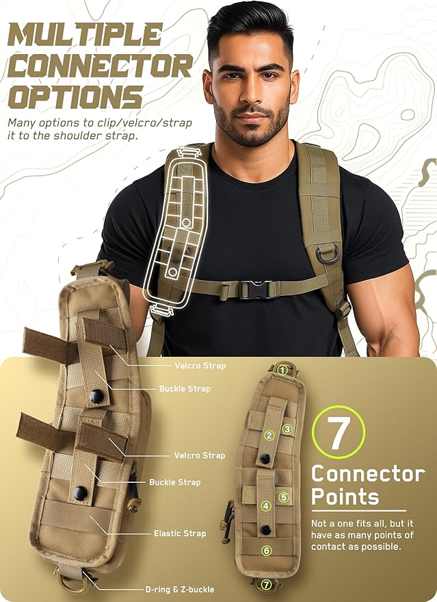 WYNEX Molle Backpack Accessories Pouch of Curve Design Version Tactical Backpack Strap Pouch Hiking Backpack Attachment Pack