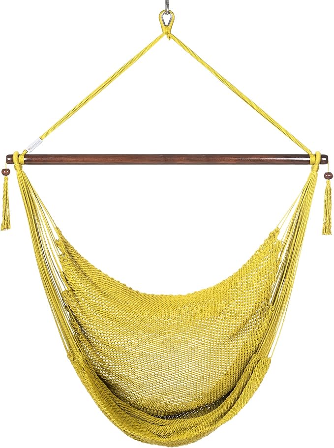 Large Caribbean Hammock Chair - 48 Inch - Polyester - Hanging Chair - Olive