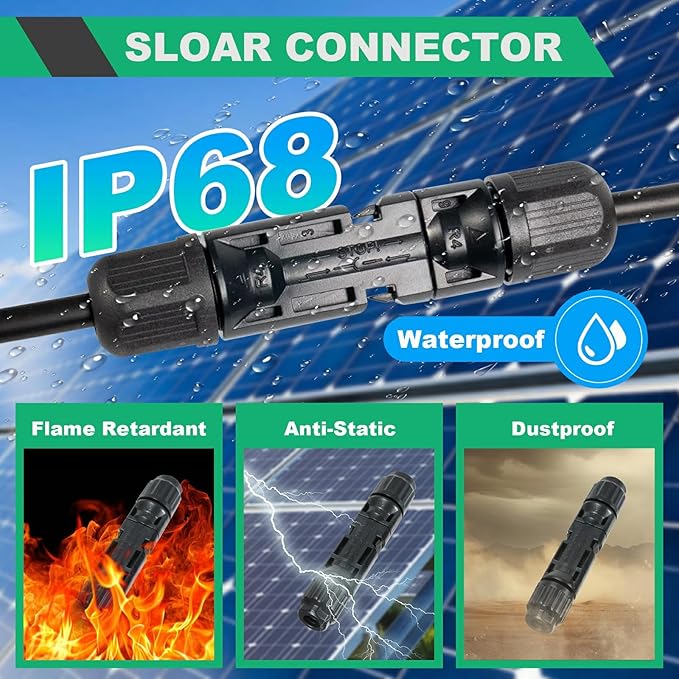 35PCS Solar Crimper Tool Kit Solar Panel Cable MC4 Connectors 14-10AWG 30 Pairs Male/Female Solar Connectors 1PCS Solar Crimper 1PCS Stripper 2 PCS Spanner Wrench