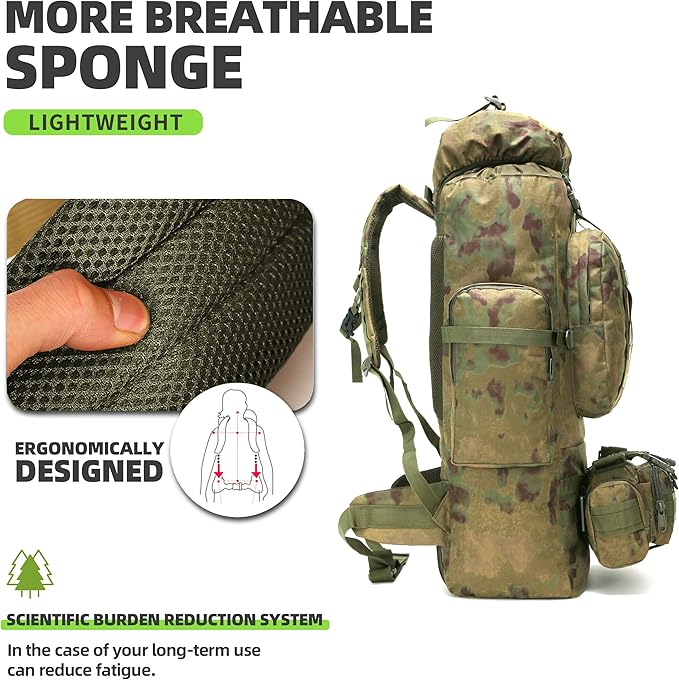 100L Camping Hiking BackpackMolle military Tactical rucksack backpackWaterproof Lightweight Hiking Backpack