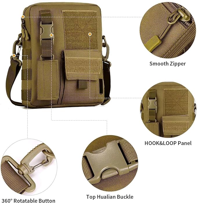 Outdoor Tactical Sling Bag MOLLE Crossbody Pack Chest Shoulder Backpack(Jungle Digital)