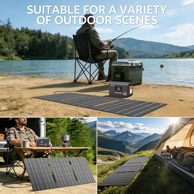 HOWEASY Solar Generator 135W(270W Peak) Portable Power Station with 30W Solar PanelPower Bank with 110V AC Outlet for Camping Home Outdoor Emergency