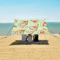 ALAZA Pizza Slice Word Pattern Beach Tent Sun Shelter Portable Canopy Sunshade for Outdoor Camping Picnics Backyard Fun 10x9 ft