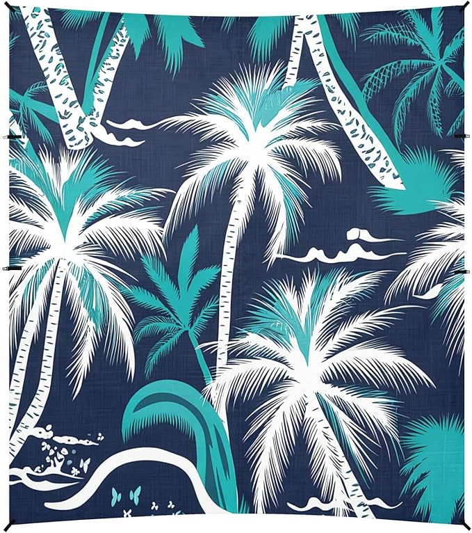xigua Palm Tree Beach Tent Sun Shelter with Carrying Bag - Silver Coated Oxford Fabric Beach Canopy for Beach Camping Fishing - Includes Windproof Ropes Sandbags &amp Stakes