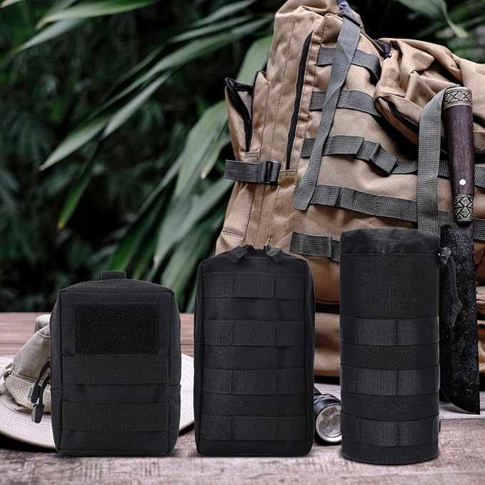 Molle Tactical Pouches Utility Military Waist Bag Set Outdoor Gear Attachment Bags Modular Black Storage System For Camping And Hiking