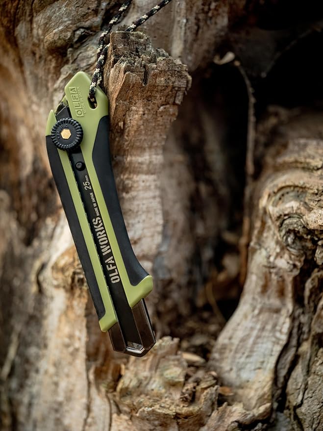 OLFA Works OW-BCS-1/OD Bushcraft Japanese Pull Saw Serrated Replacable and Retractable Carbon Tool Steel Blade - Great for Trimming Branches Woodwork and other Bushcraft or Outdoor Activities - Rach