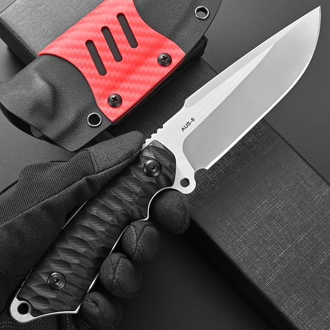 Eafengrow EF162 Fixed Blade Knife AUS-8 Steel Blade G10 Handle Full Tang Compact EDC Tool Fix Knifes for Outdoor Camping Survival