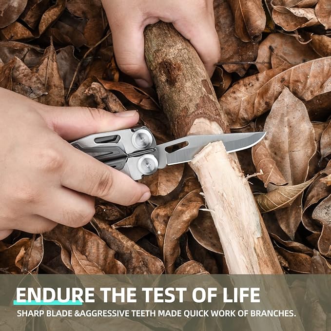 ROCKTOL Multitool19-in-1 Multitool Pliers with Titanium-plated Handle Safety Locking Lightweight EDC Tool and Nylon Sheath for MenOutdoor SurvivalHikingCamping
