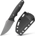 Vosteed H-Back Series EDC Fixed Blade Knife - 2.92 14C28N Blade with Sheath Black G10 Handle with S.O.A.R. Clip for Camping Survival Knives - D0401