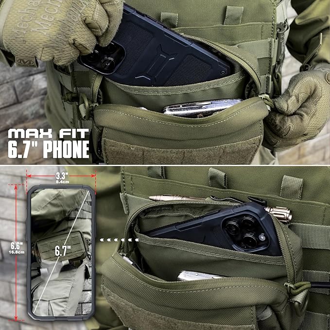 WYNEX Tactical Folding Admin Pouch Molle Tool Bag Utility Organizer EDC Medical Bag Modular Pouches Tactical Attachment Admin Pouch