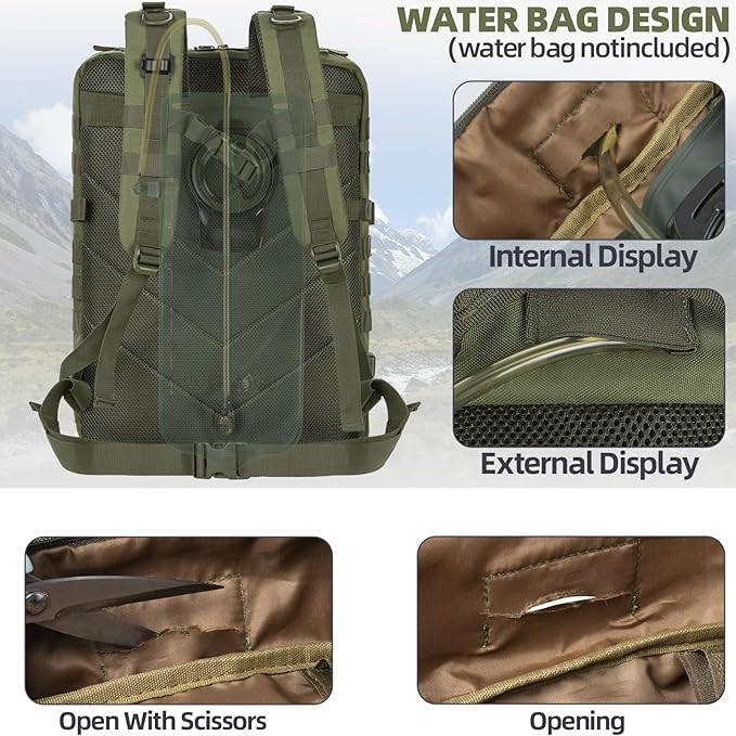 ANILD Tactical Backpack 50L Army 3 Days Assault Pack Bag Military Molle Backpack Heavy Duty Rucksack Water Resistant