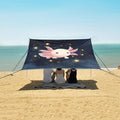 ALAZA Cute Axolotl Star Beach Tent Sun Shelter UPF50+ Protection Beach Shade Canopy w/ 4 Sandbags for Outdoor Camping Fishing Backyard Fun Picnic 10x9 ft