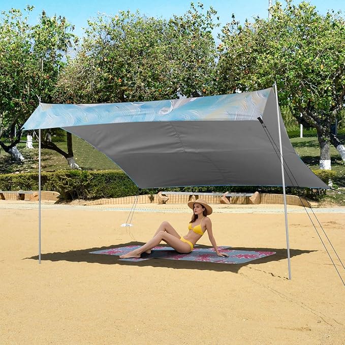 ALAZA Lily Blossom Garden Flower Beach Tent Sun Shelter Portable Canopy Sunshade for Outdoor Camping Picnics Backyard Fun 10x9 ft
