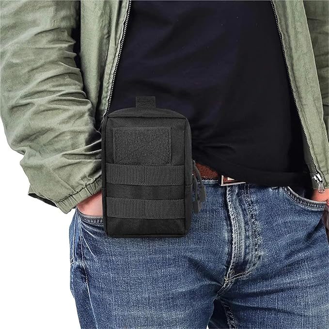 Tactical Molle Pouch Waist Fanny Pack Mobile Phone Pouch Multi-Purpose Utility Tool Pouch Carabiner Hunting Accessories(Green)