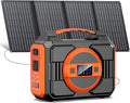 Apowking Portable Solar Powered Generator 300W Rated with Solar Panels 40W Included 220Wh Power Bank with AC Outlet 110V and 10*DC Connectors Pure Sine Wave for Home Use Camping Outdoor